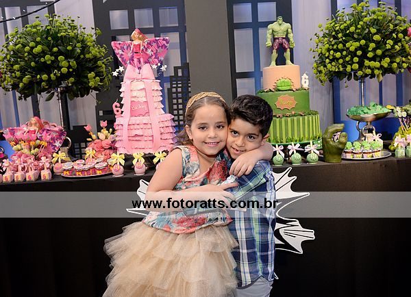Aniversário 05 Anos Hugo  e Bia dia 26/06/2015 no Buffet Mercearia Kids.